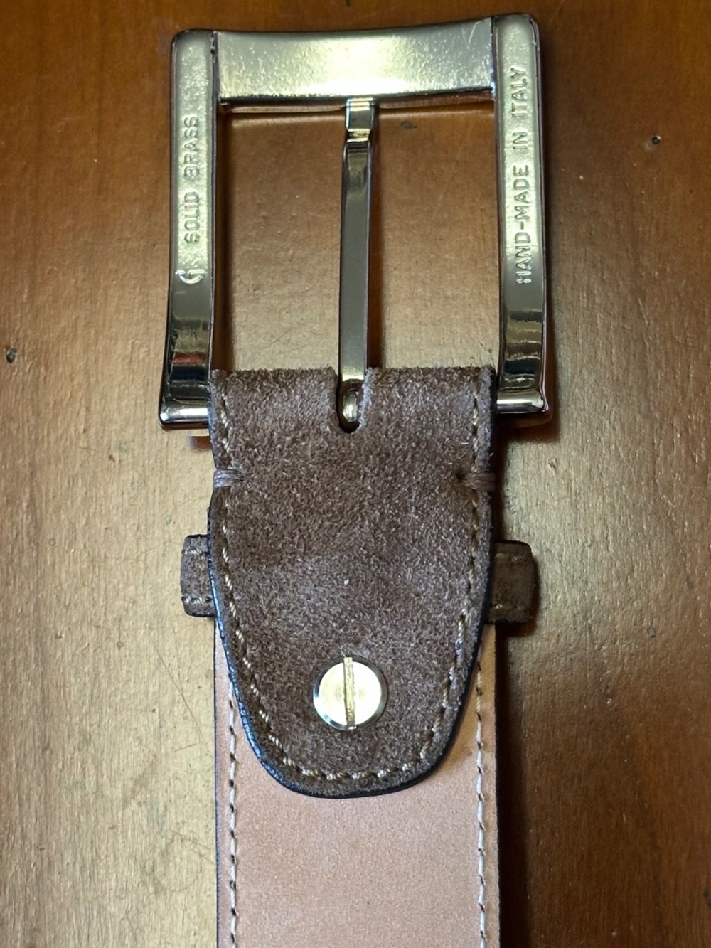 Di Bianco Farro Italian Suede Belt Mens SZ 36 - Picture 10 of 14